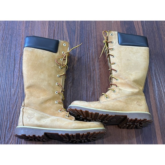 Timberland Tall Boots Girls Women's Size 4.5 Trail Wheat Nubuck Boots 83980 - Picture 5 of 13